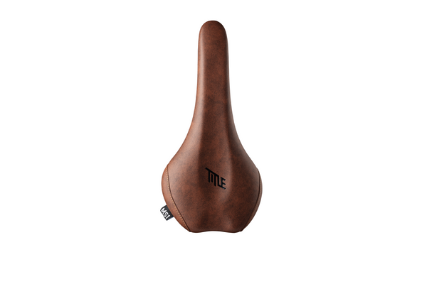 MS1 Saddle in brown with black Title logo - top profile