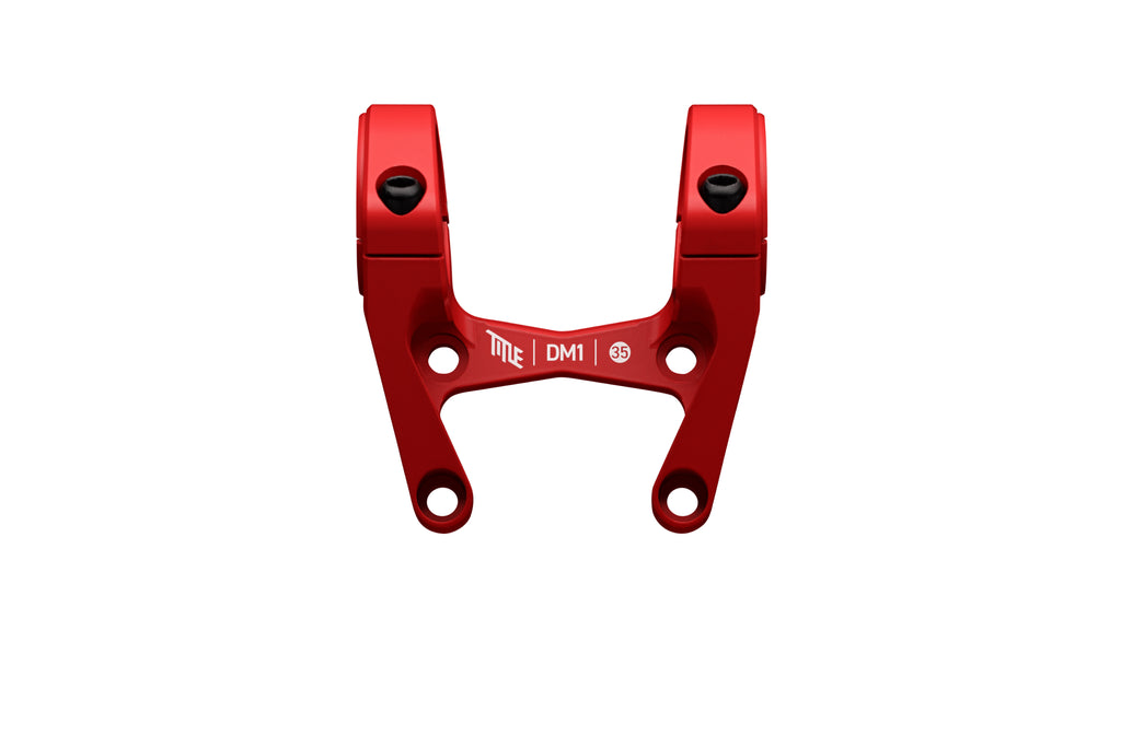 DM1 35 Direct Mount Stem - 35 mm in red - top view with white title logo