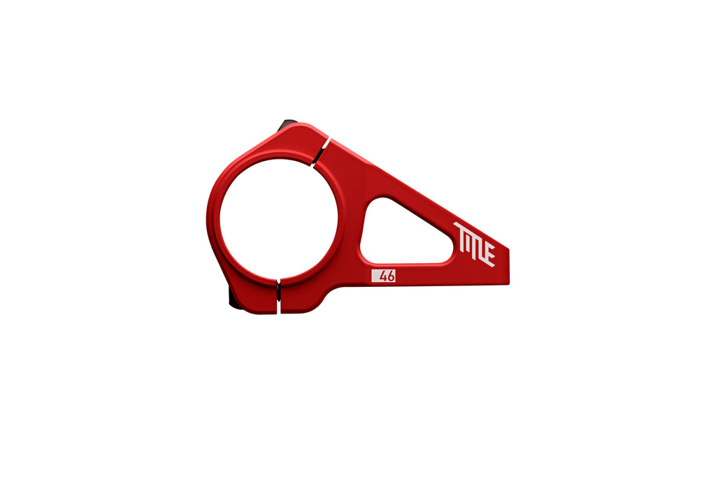 DM1 35 Direct Mount Stem - 35 mm in red - side view with white title logo