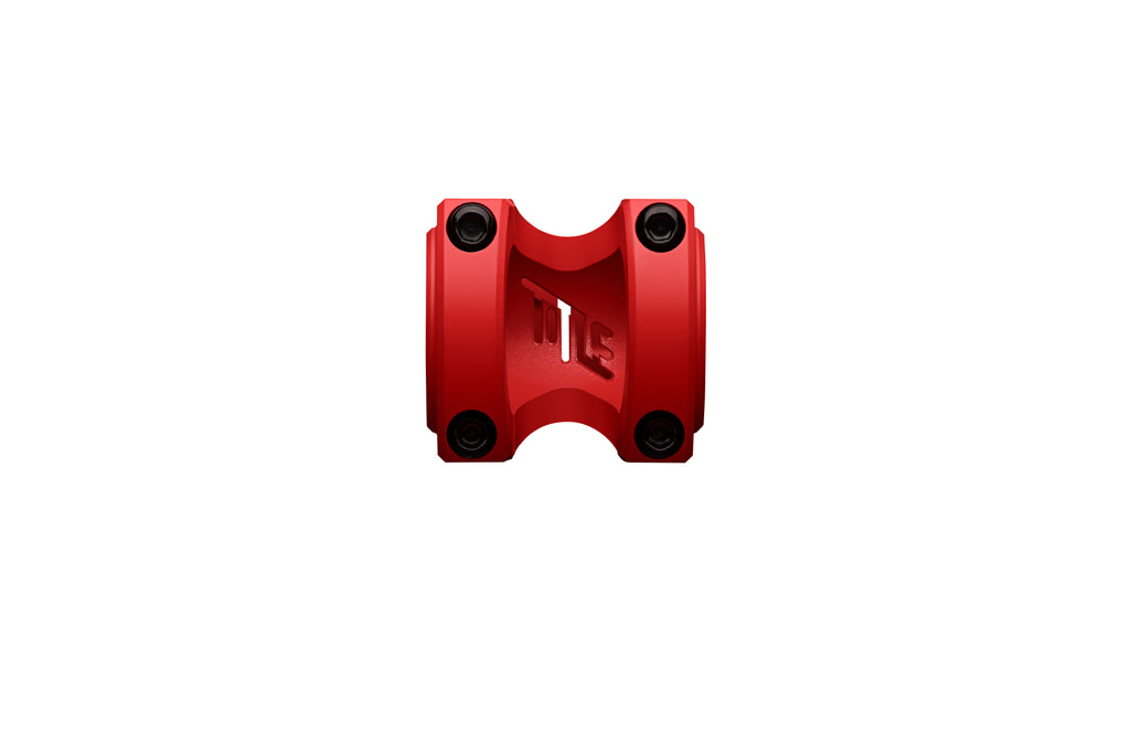 ST1 31.8 Stem in red with red Title logo - front profile
