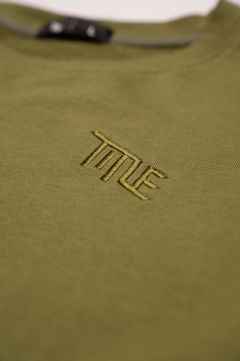 Olive green pullover crewneck Title bikes