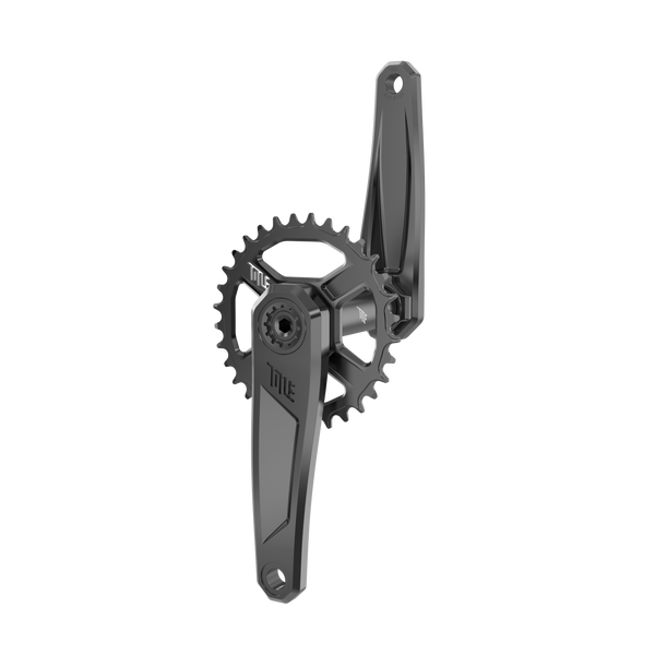Title MTB CR1 Crank Arms (Spindle and Chainring not included) in Black and Chrome, 155 mm, 32T, hero view