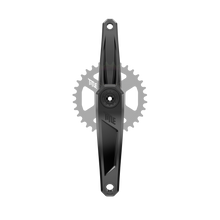 Title MTB CR1 Crank Arms (Spindle and Chainring not included) in Black, 155 mm, 32T, front view