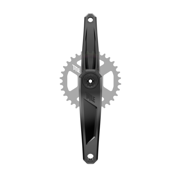 Title MTB CR1 Crank Arms (Spindle and Chainring not included) in Black, 160 mm, 32T, front view