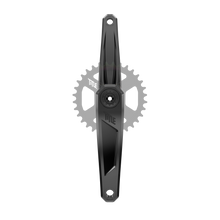 Title MTB CR1 Crank Arms (Spindle and Chainring not included) in Black, 165 mm, 32T, front view