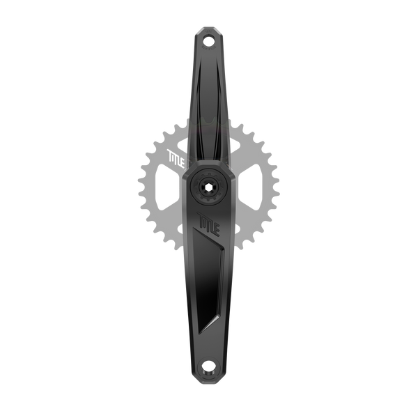 Title MTB CR1 Crank Arms (Spindle and Chainring not included) in Black, 165 mm, 32T, front view
