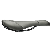 Gray bicycle seat on a white background