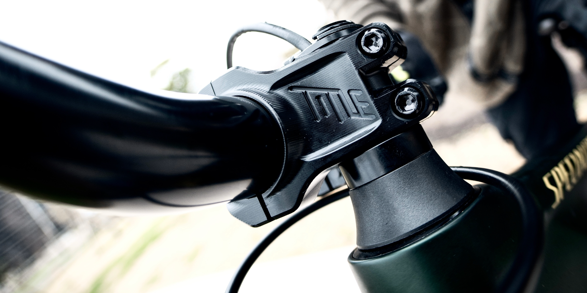 Close up of a mountain bike stem 