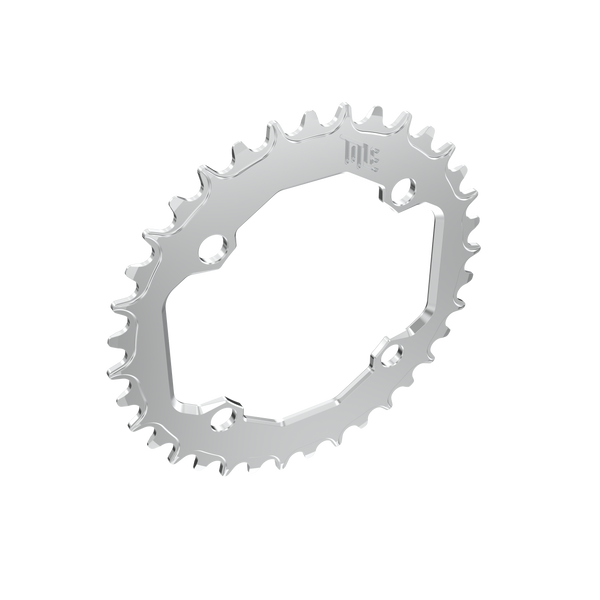 Title MTB CR1 104 BCD Chainring in Chrome, hero view