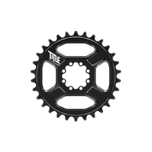 Title MTB CR1 8-Bolt Chainring in Black, front view