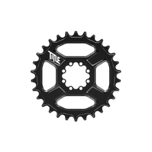 Title MTB CR1 8-Bolt Chainring in Black, front view