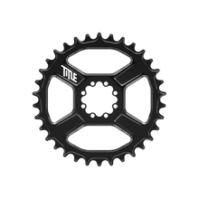 Title MTB CR1 8-Bolt Chainring in Black, front view