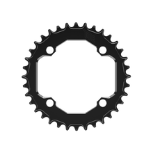 Title MTB CR1 104 BCD Chainring in Black, front view