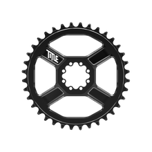 Title MTB CR1 8-Bolt Chainring in Black, front view