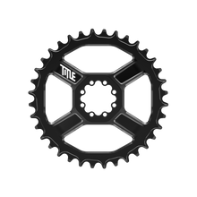 Title MTB CR1 8-Bolt Chainring in Black, front view
