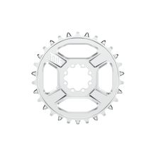 Title MTB CR1 8-Bolt Chainring in Chrome, front view