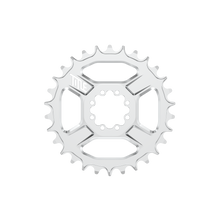 Title MTB CR1 8-Bolt Chainring in Chrome, front view