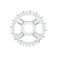 Title MTB CR1 8-Bolt Chainring in Chrome, 32T, front view