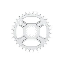 Title MTB CR1 8-Bolt Chainring in Chrome, 32T, front view