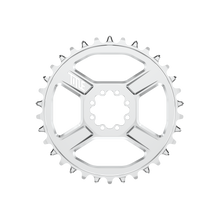 Title MTB CR1 8-Bolt Chainring in Chrome, front view