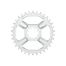 Title MTB CR1 8-Bolt Chainring in Chrome, front view
