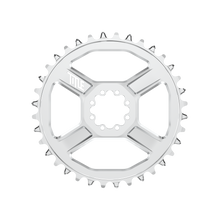 Title MTB CR1 8-Bolt Chainring in Chrome, front view