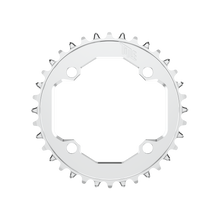 Title MTB CR1 104 BCD Chainring in Chrome, front view