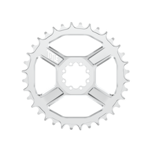 Title MTB CR1 8-Bolt Chainring in Chrome, front view