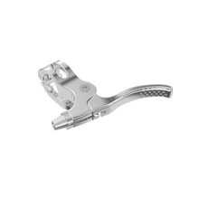 Chrome bicycle brake lever on a white background