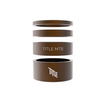 brown spacers with 'TITLE MTB' branding on a white background