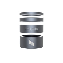 gray spacers with 'TITLE MTB' branding on a white background